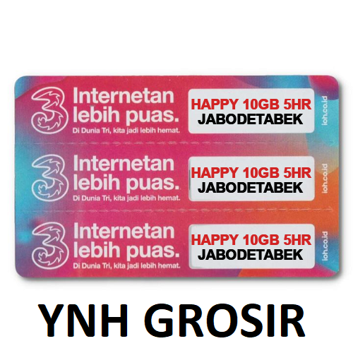 VOUCHER THREE HAPPY 10GB 5HR JABODETABEK